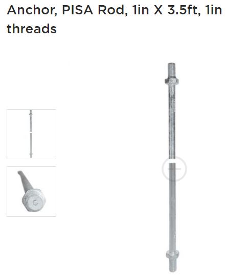 PISA Rod 1x3.5ft 1in thrd